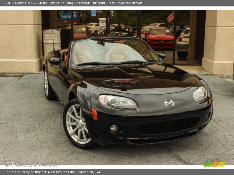 Brilliant Black / Saddle Brown 2008 Mazda MX-5 Miata Grand Touring Roadster