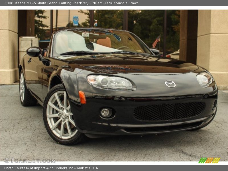 Brilliant Black / Saddle Brown 2008 Mazda MX-5 Miata Grand Touring Roadster