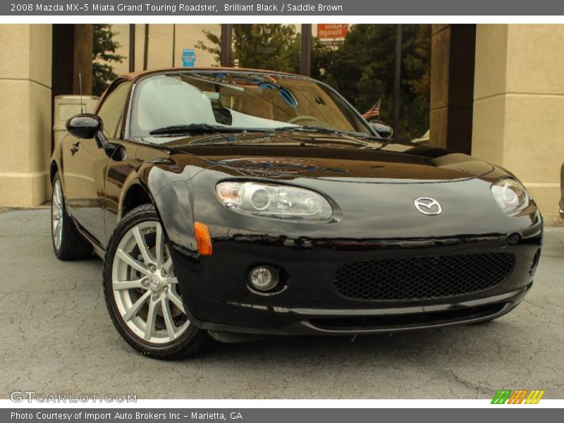 Brilliant Black / Saddle Brown 2008 Mazda MX-5 Miata Grand Touring Roadster