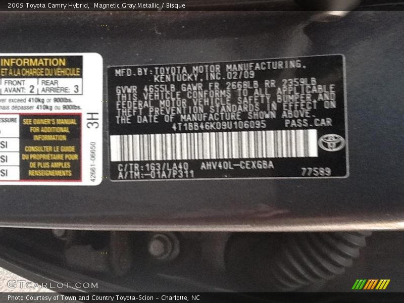 Magnetic Gray Metallic / Bisque 2009 Toyota Camry Hybrid