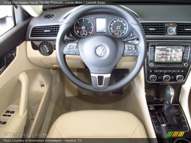 Candy White / Cornsilk Beige 2014 Volkswagen Passat TDI SEL Premium