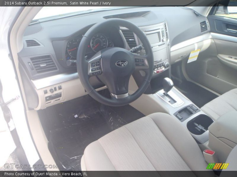 Satin White Pearl / Ivory 2014 Subaru Outback 2.5i Premium