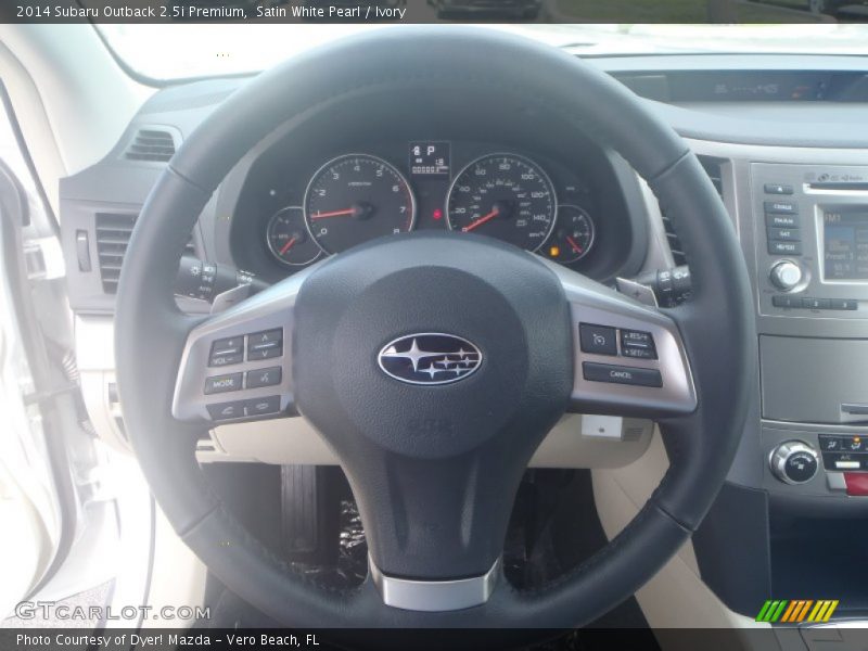 Satin White Pearl / Ivory 2014 Subaru Outback 2.5i Premium