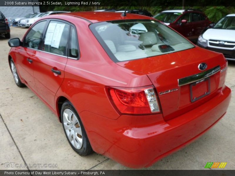 Lightning Red / Ivory 2008 Subaru Impreza 2.5i Sedan