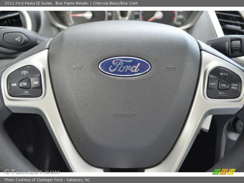 Blue Flame Metallic / Charcoal Black/Blue Cloth 2011 Ford Fiesta SE Sedan