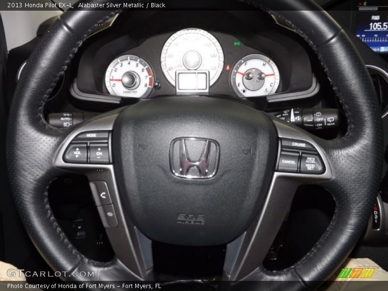 Alabaster Silver Metallic / Black 2013 Honda Pilot EX-L
