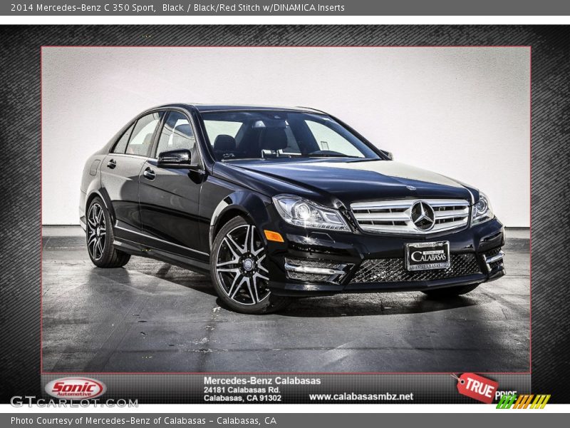 Black / Black/Red Stitch w/DINAMICA Inserts 2014 Mercedes-Benz C 350 Sport