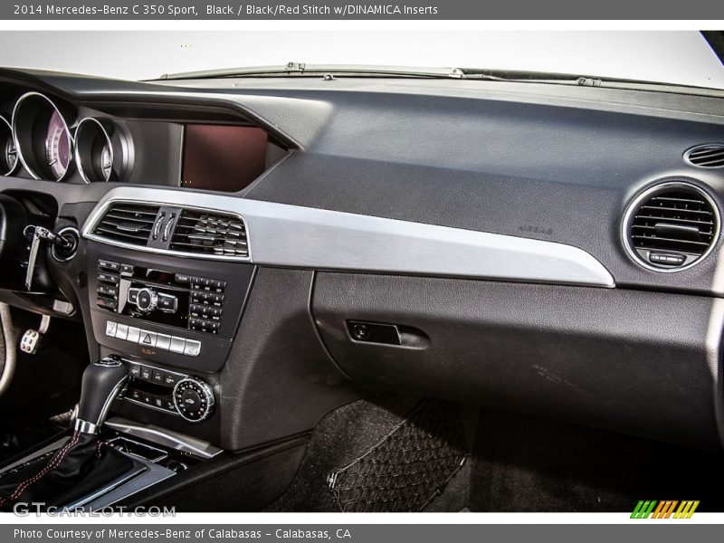 Black / Black/Red Stitch w/DINAMICA Inserts 2014 Mercedes-Benz C 350 Sport