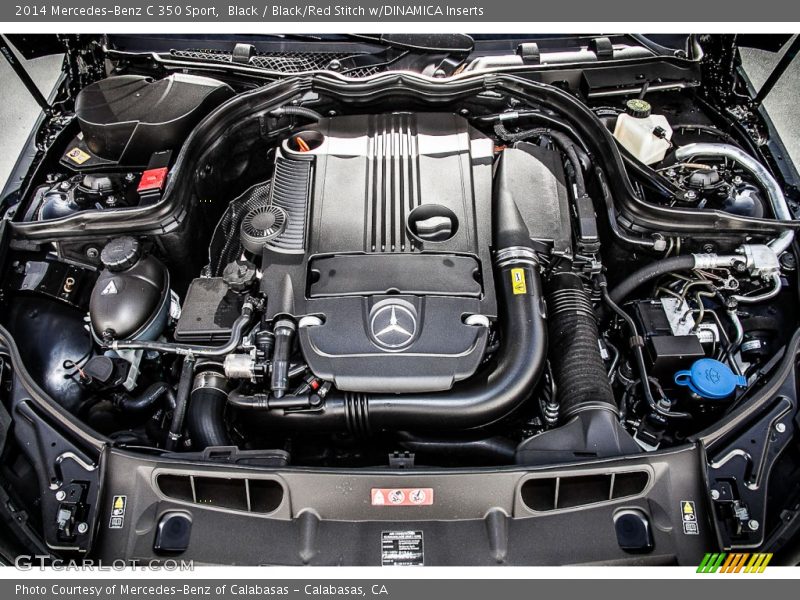Black / Black/Red Stitch w/DINAMICA Inserts 2014 Mercedes-Benz C 350 Sport