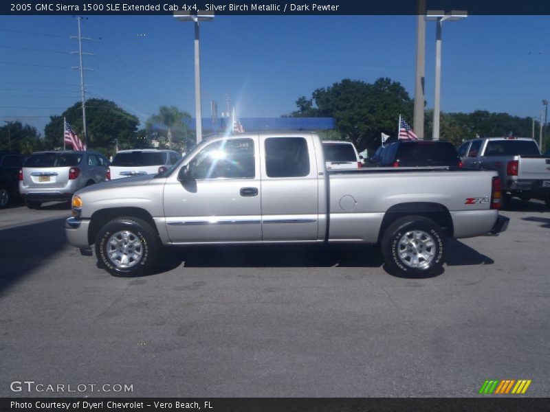 Silver Birch Metallic / Dark Pewter 2005 GMC Sierra 1500 SLE Extended Cab 4x4