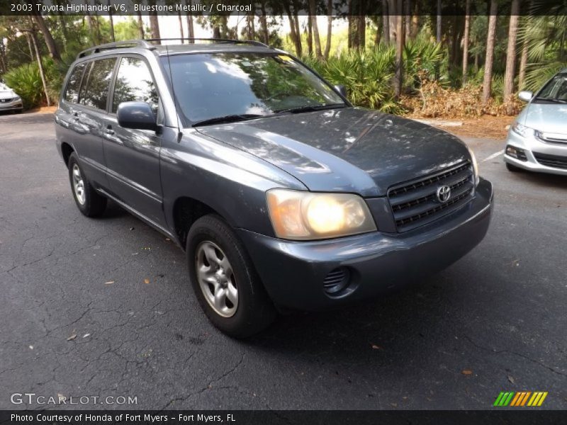 Bluestone Metallic / Charcoal 2003 Toyota Highlander V6