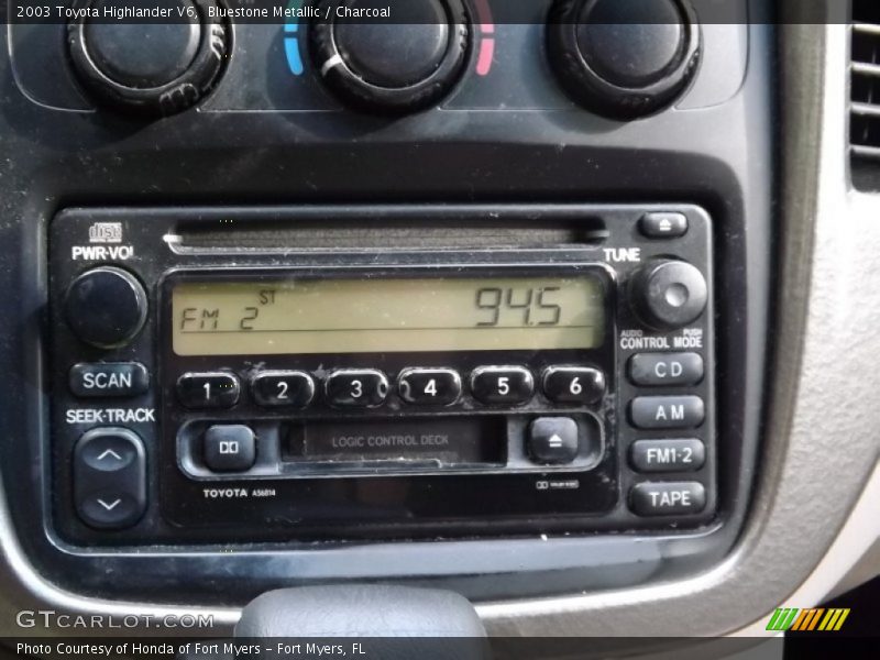 Bluestone Metallic / Charcoal 2003 Toyota Highlander V6