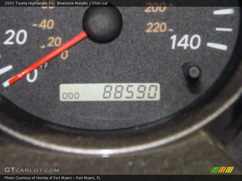 Bluestone Metallic / Charcoal 2003 Toyota Highlander V6