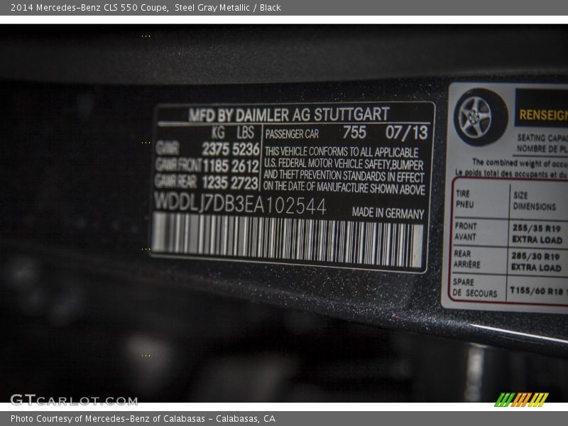 Steel Gray Metallic / Black 2014 Mercedes-Benz CLS 550 Coupe