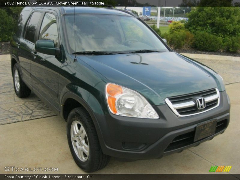 Clover Green Pearl / Saddle 2002 Honda CR-V EX 4WD