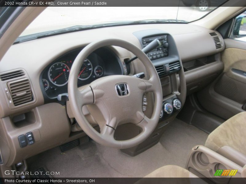 Clover Green Pearl / Saddle 2002 Honda CR-V EX 4WD