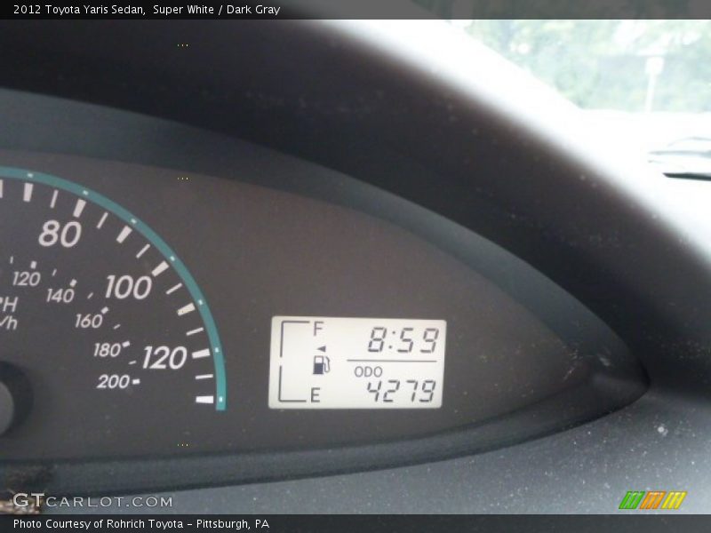 Super White / Dark Gray 2012 Toyota Yaris Sedan