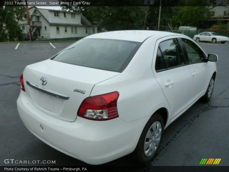 Super White / Dark Gray 2012 Toyota Yaris Sedan