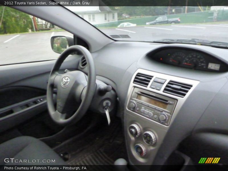 Super White / Dark Gray 2012 Toyota Yaris Sedan