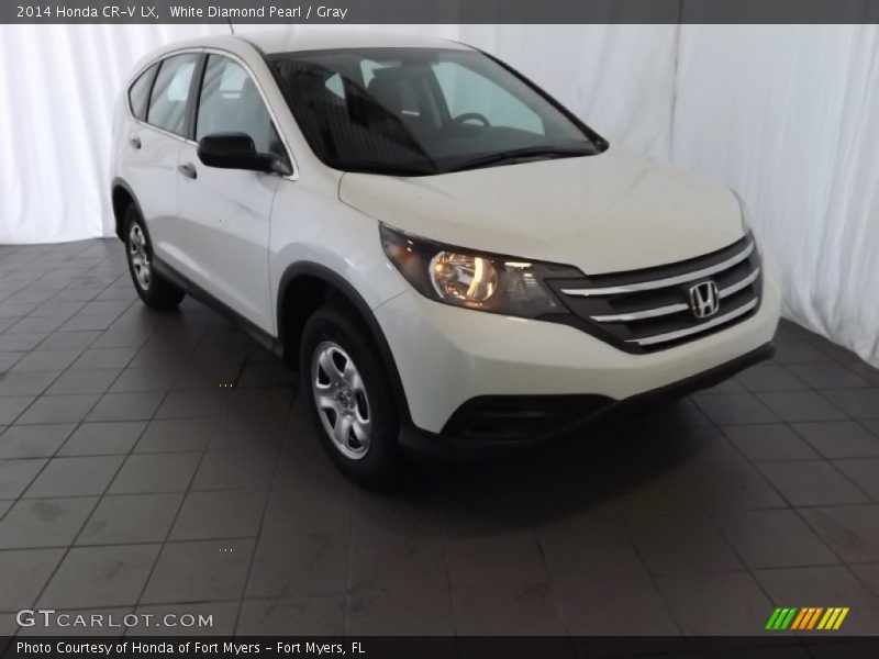White Diamond Pearl / Gray 2014 Honda CR-V LX