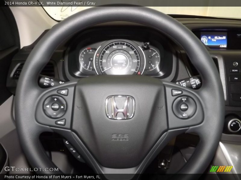 White Diamond Pearl / Gray 2014 Honda CR-V LX