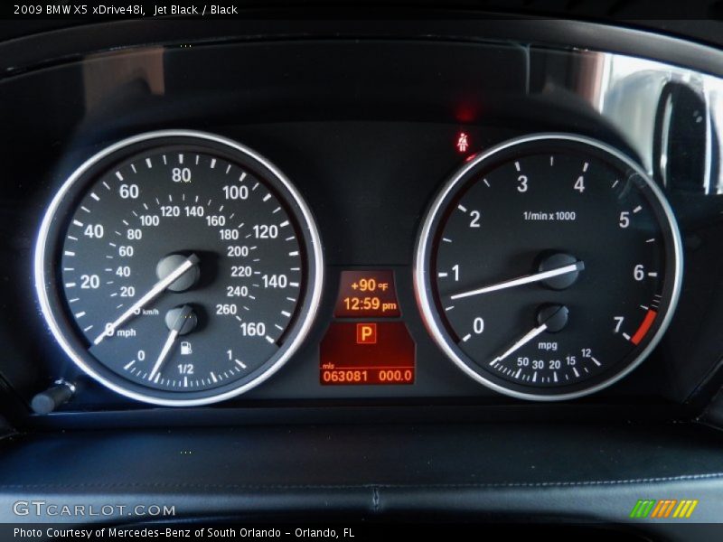 Jet Black / Black 2009 BMW X5 xDrive48i