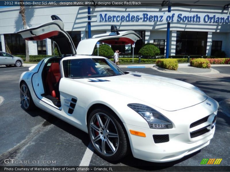 designo Mystic White / designo Classic Red/Black 2012 Mercedes-Benz SLS AMG