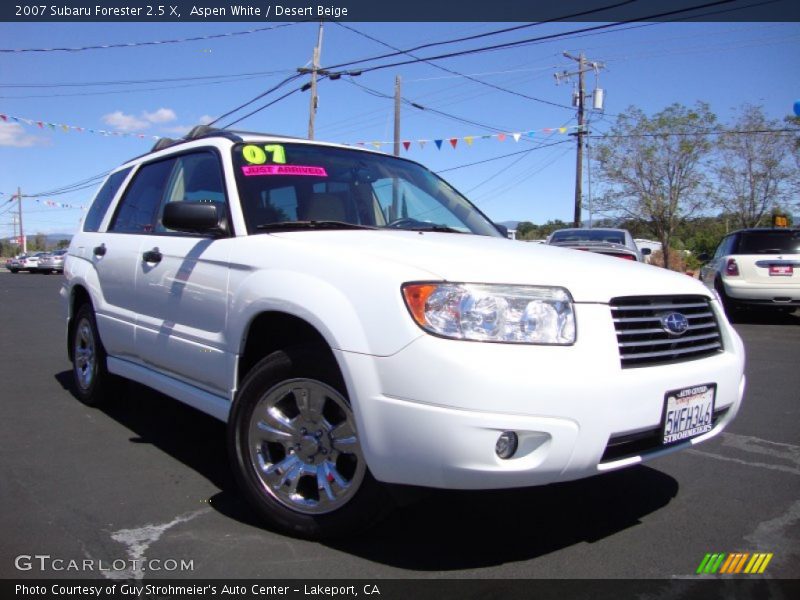 Aspen White / Desert Beige 2007 Subaru Forester 2.5 X