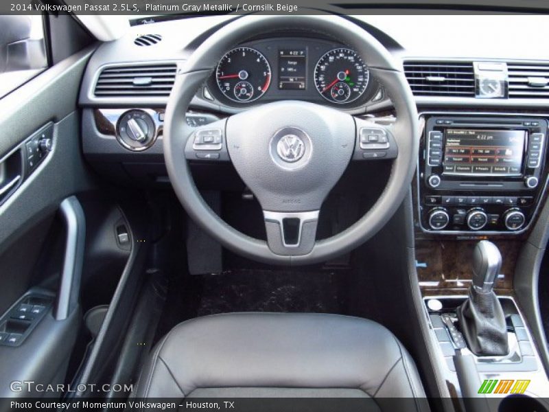 Platinum Gray Metallic / Cornsilk Beige 2014 Volkswagen Passat 2.5L S