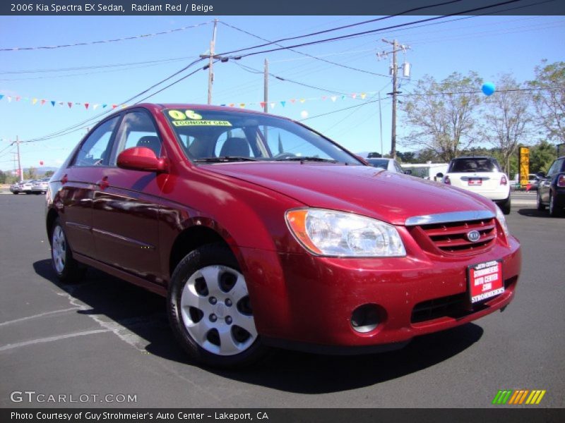 Radiant Red / Beige 2006 Kia Spectra EX Sedan