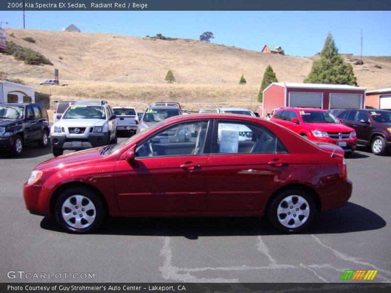 Radiant Red / Beige 2006 Kia Spectra EX Sedan