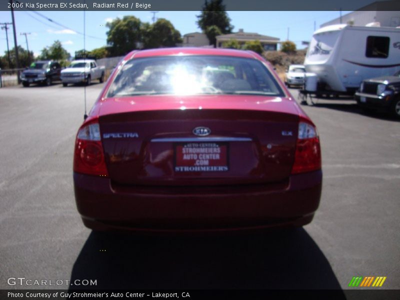 Radiant Red / Beige 2006 Kia Spectra EX Sedan