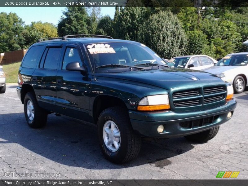 Forest Green Pearl / Mist Gray 2000 Dodge Durango SLT 4x4