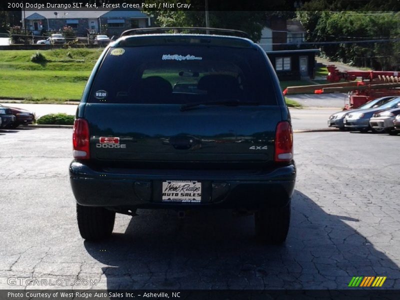 Forest Green Pearl / Mist Gray 2000 Dodge Durango SLT 4x4
