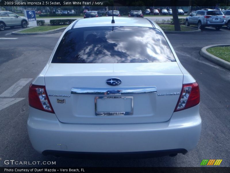 Satin White Pearl / Ivory 2009 Subaru Impreza 2.5i Sedan