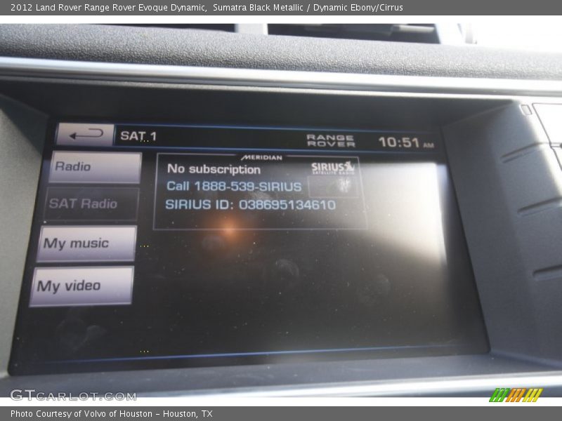 Sumatra Black Metallic / Dynamic Ebony/Cirrus 2012 Land Rover Range Rover Evoque Dynamic
