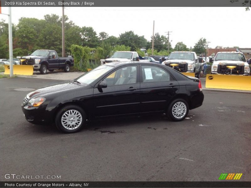 Ebony Black / Beige 2009 Kia Spectra EX Sedan