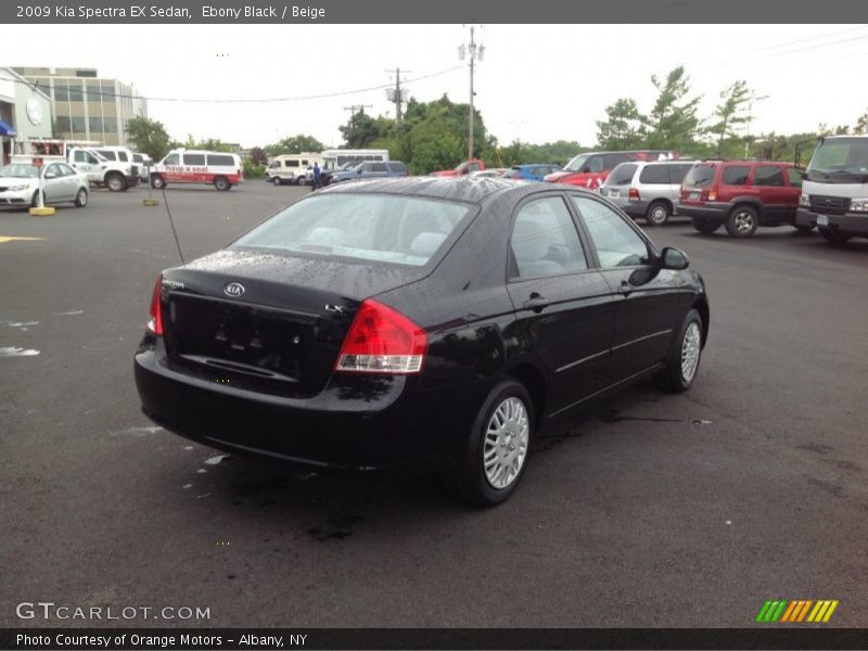 Ebony Black / Beige 2009 Kia Spectra EX Sedan