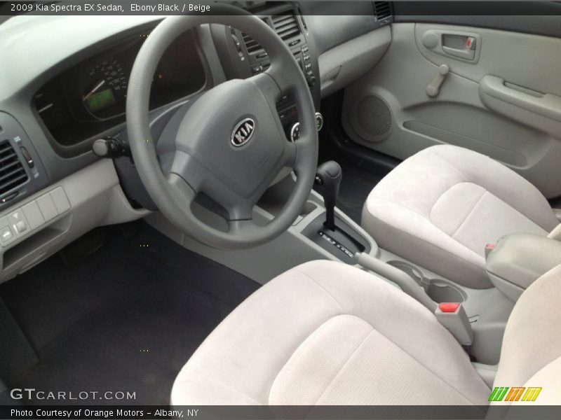 Ebony Black / Beige 2009 Kia Spectra EX Sedan