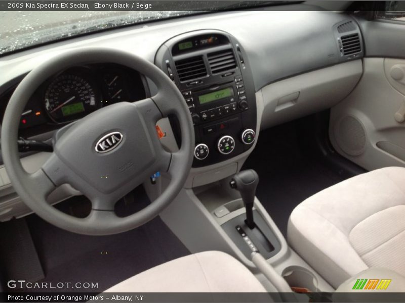Ebony Black / Beige 2009 Kia Spectra EX Sedan