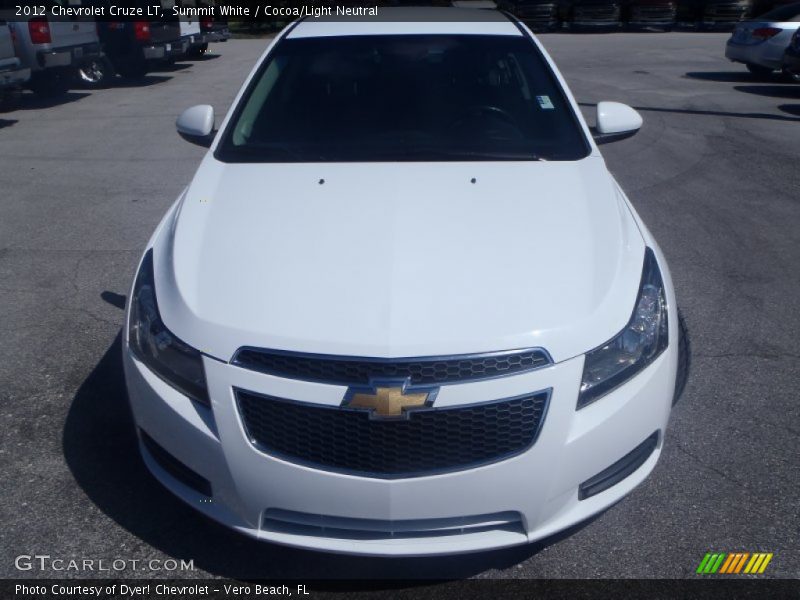 Summit White / Cocoa/Light Neutral 2012 Chevrolet Cruze LT