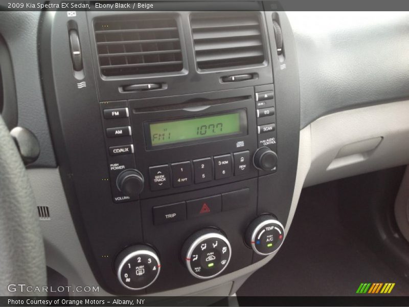 Ebony Black / Beige 2009 Kia Spectra EX Sedan