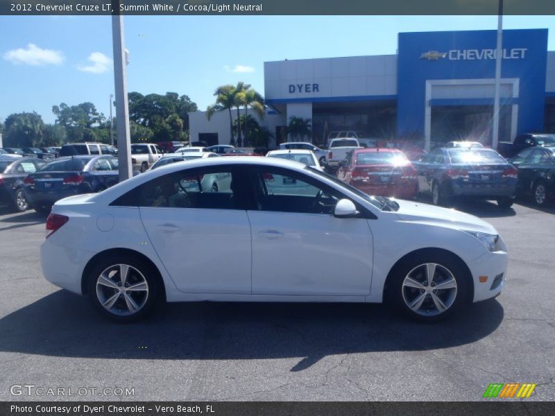 Summit White / Cocoa/Light Neutral 2012 Chevrolet Cruze LT