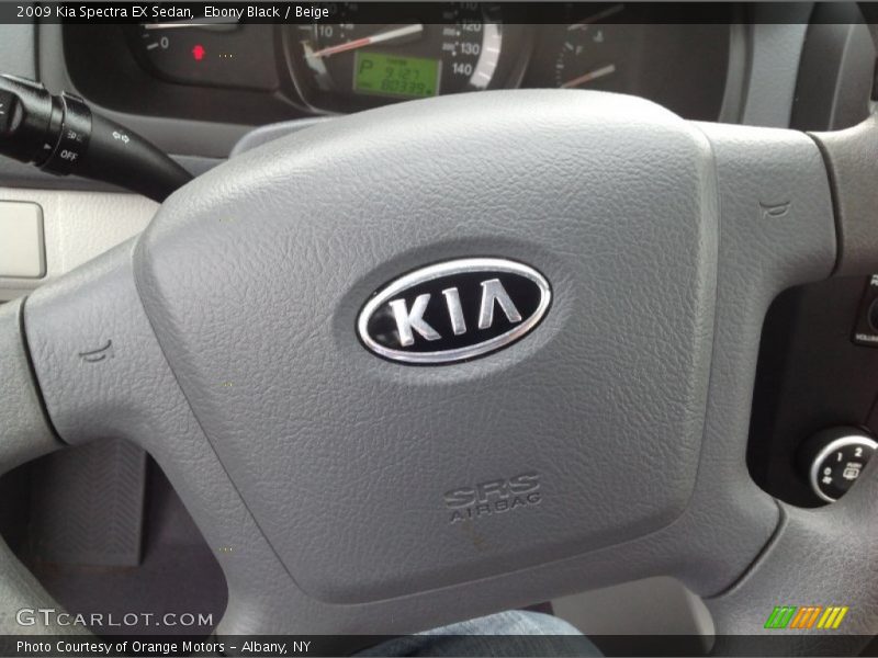 Ebony Black / Beige 2009 Kia Spectra EX Sedan