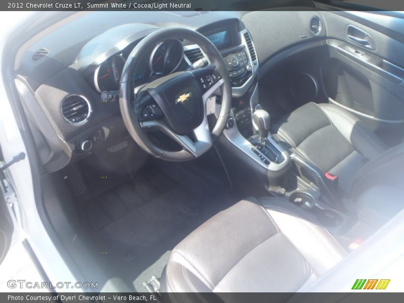 Summit White / Cocoa/Light Neutral 2012 Chevrolet Cruze LT