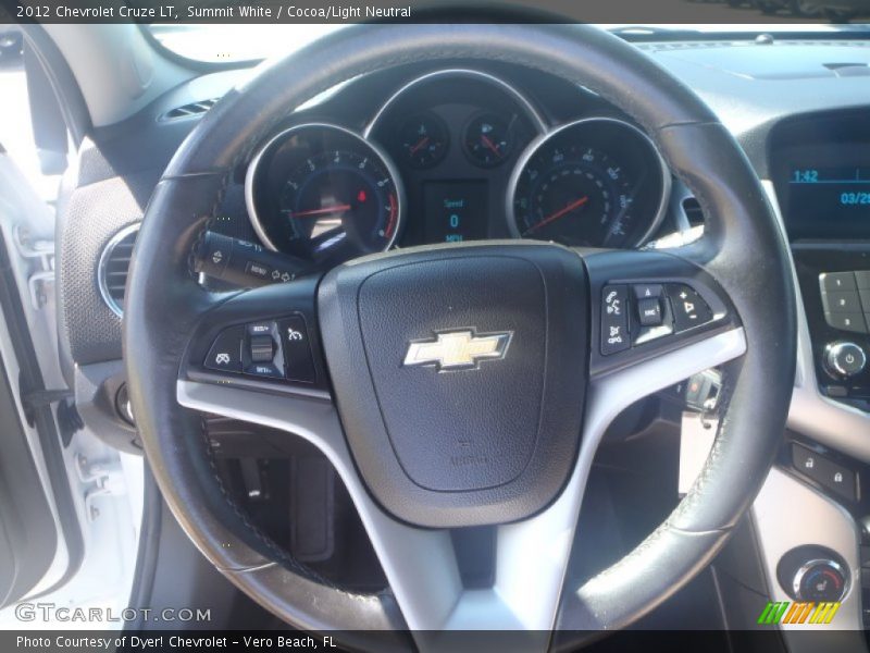 Summit White / Cocoa/Light Neutral 2012 Chevrolet Cruze LT