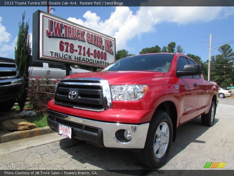 Radiant Red / Sand Beige 2013 Toyota Tundra SR5 Double Cab 4x4