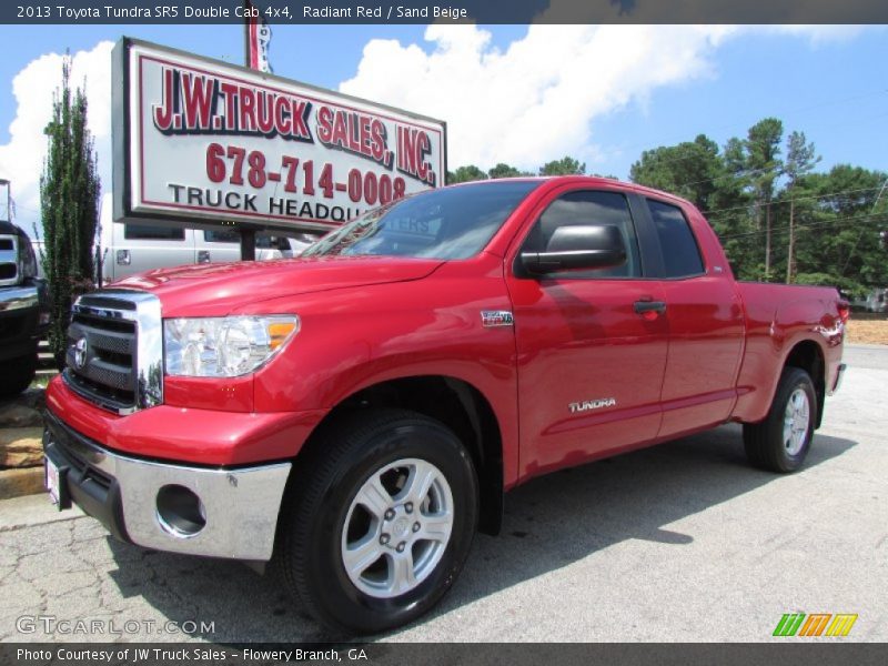 Radiant Red / Sand Beige 2013 Toyota Tundra SR5 Double Cab 4x4