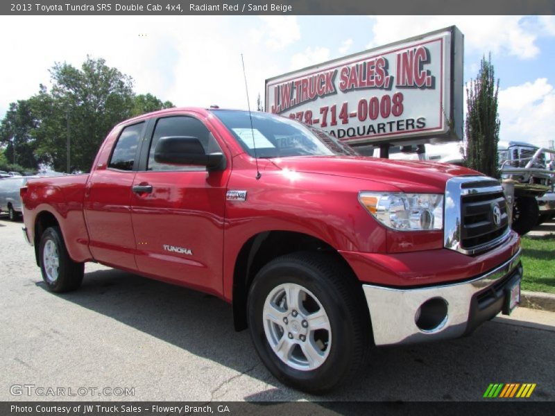 Radiant Red / Sand Beige 2013 Toyota Tundra SR5 Double Cab 4x4