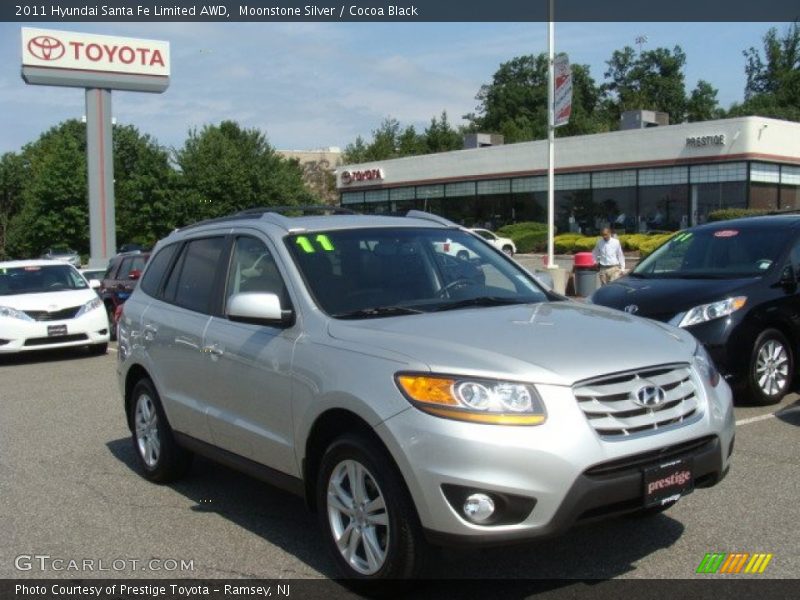 Moonstone Silver / Cocoa Black 2011 Hyundai Santa Fe Limited AWD